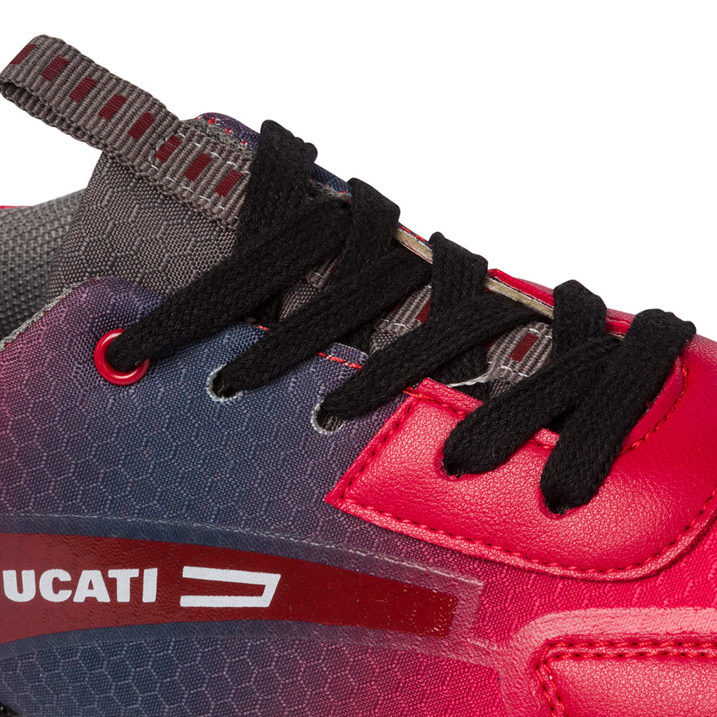 Sneakers rosse da bambino con logo laterale Ducati