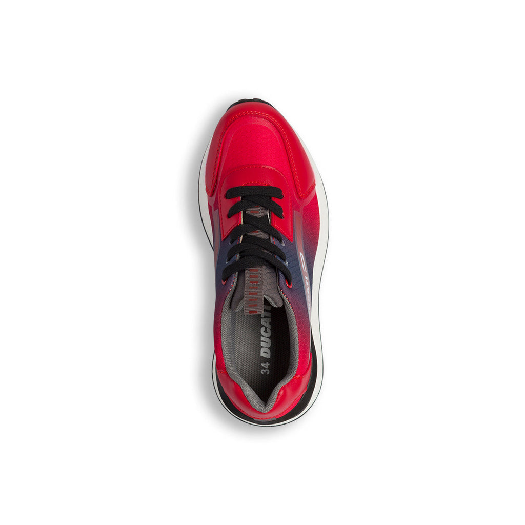 Sneakers rosse da bambino con logo laterale Ducati