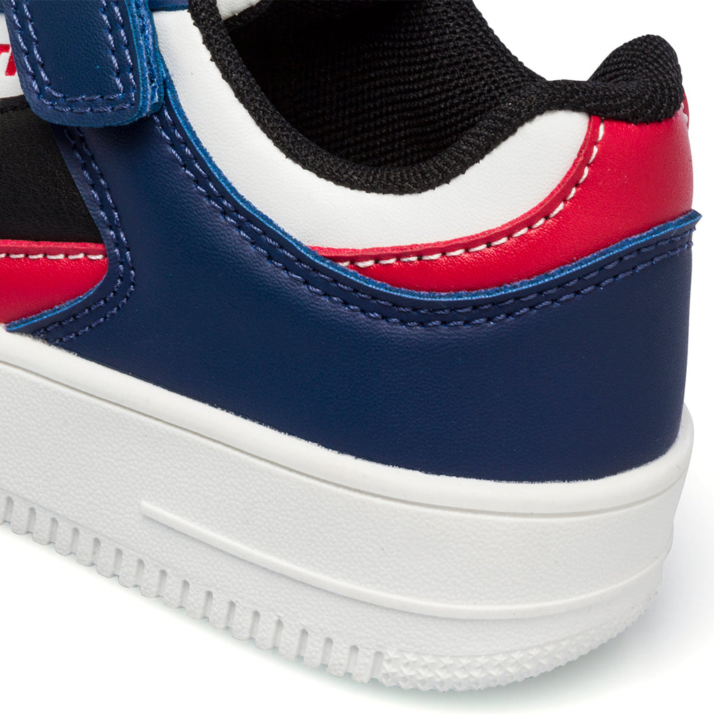 Sneakers nere, rosse e blu da bambino con logo laterale Ducati