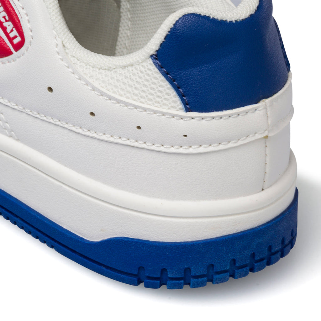 Sneakers bianche da bambino con logo laterale Ducati