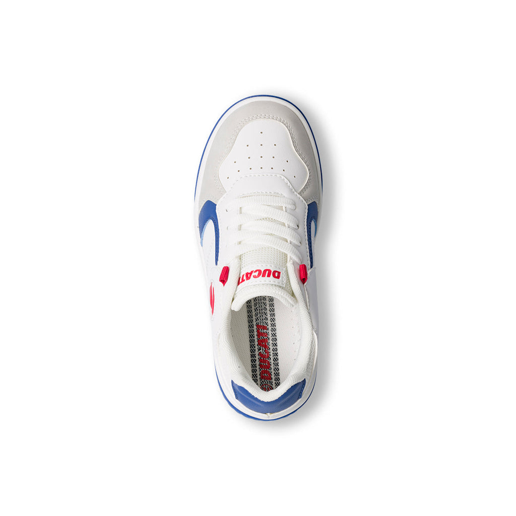 Sneakers bianche da bambino con logo laterale Ducati