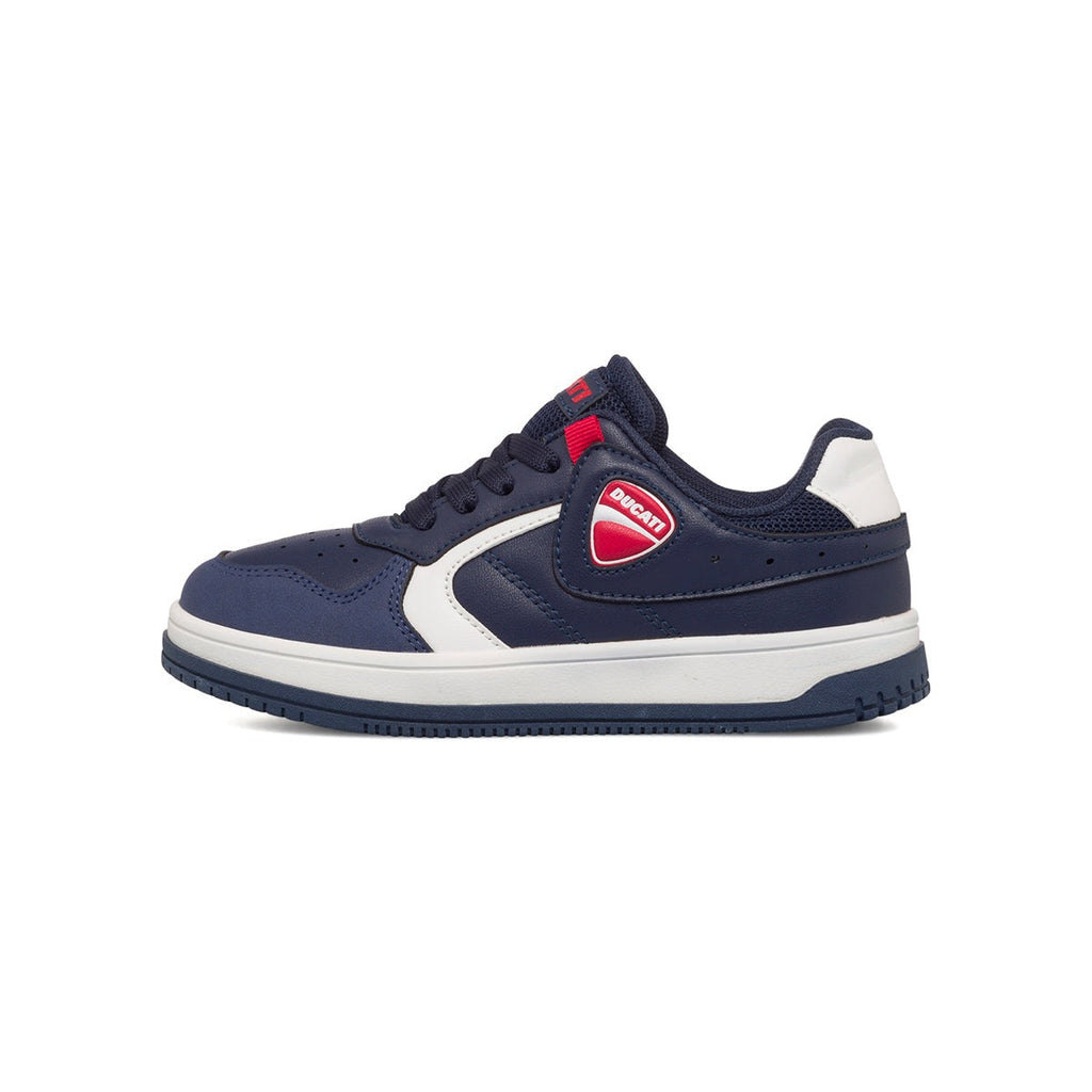 Sneakers blu navy da bambino con logo laterale Ducati