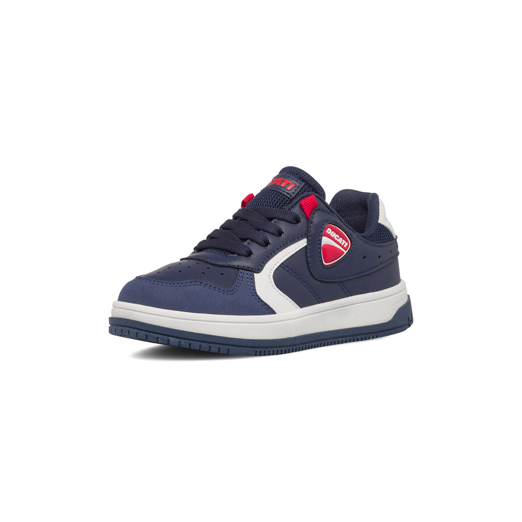 Sneakers blu navy da bambino con logo laterale Ducati