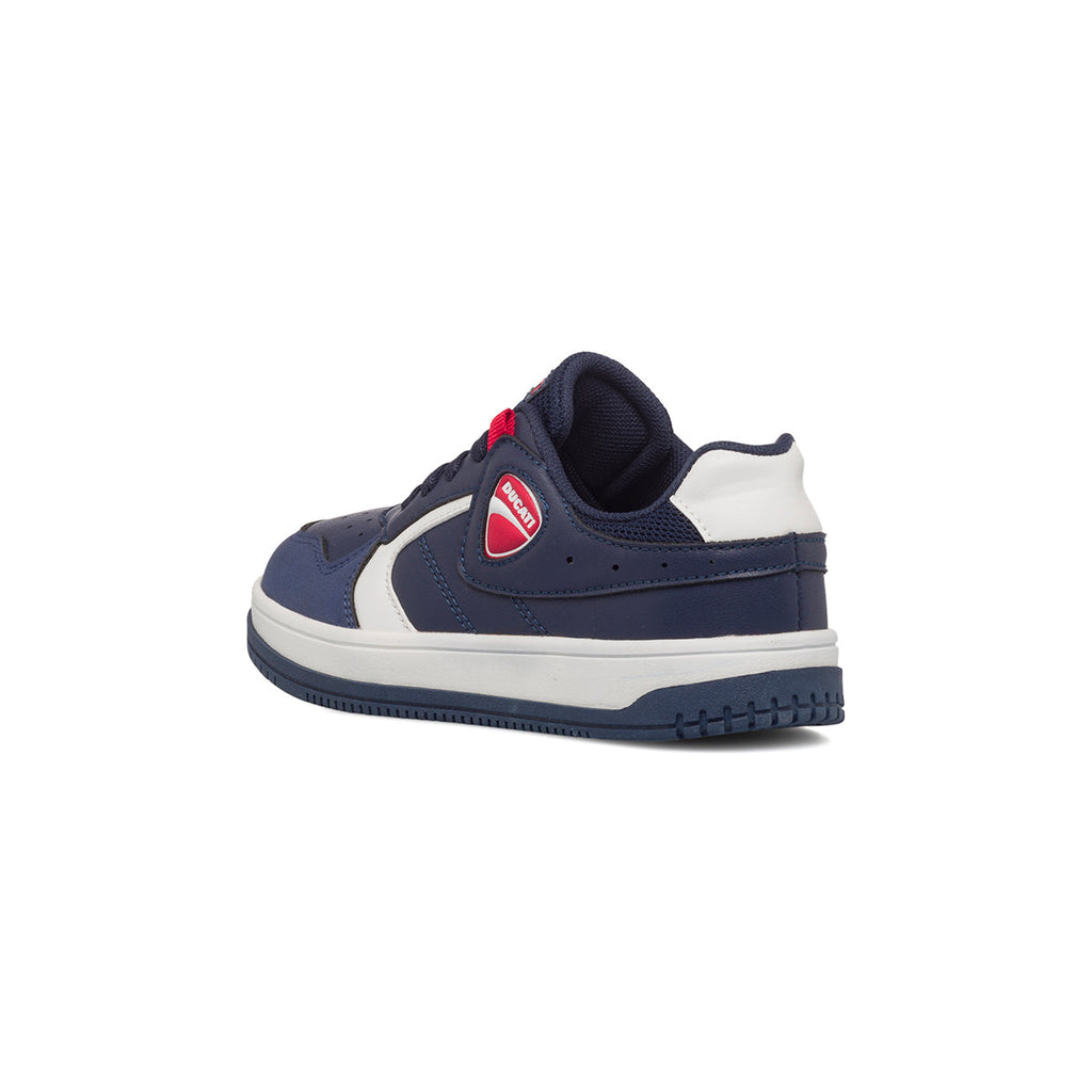 Sneakers blu navy da bambino con logo laterale Ducati