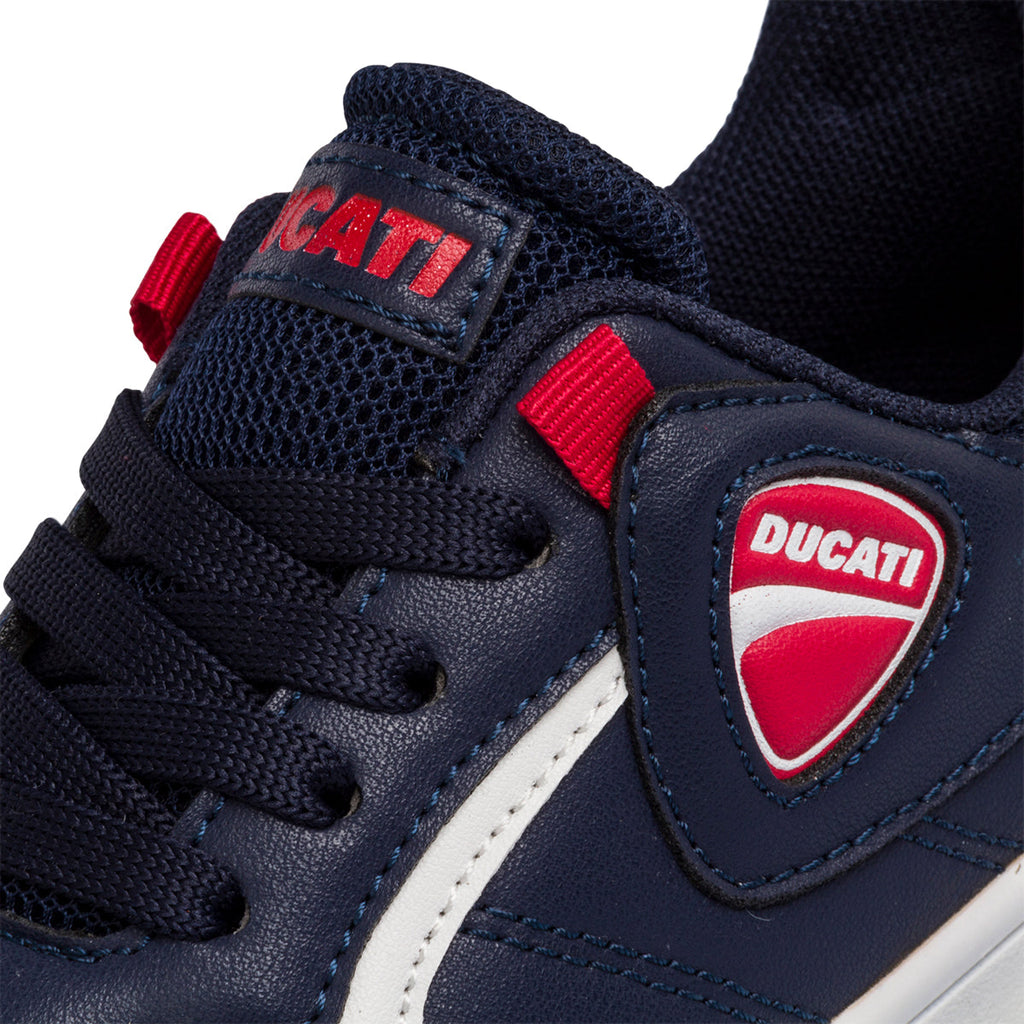 Sneakers blu navy da bambino con logo laterale Ducati