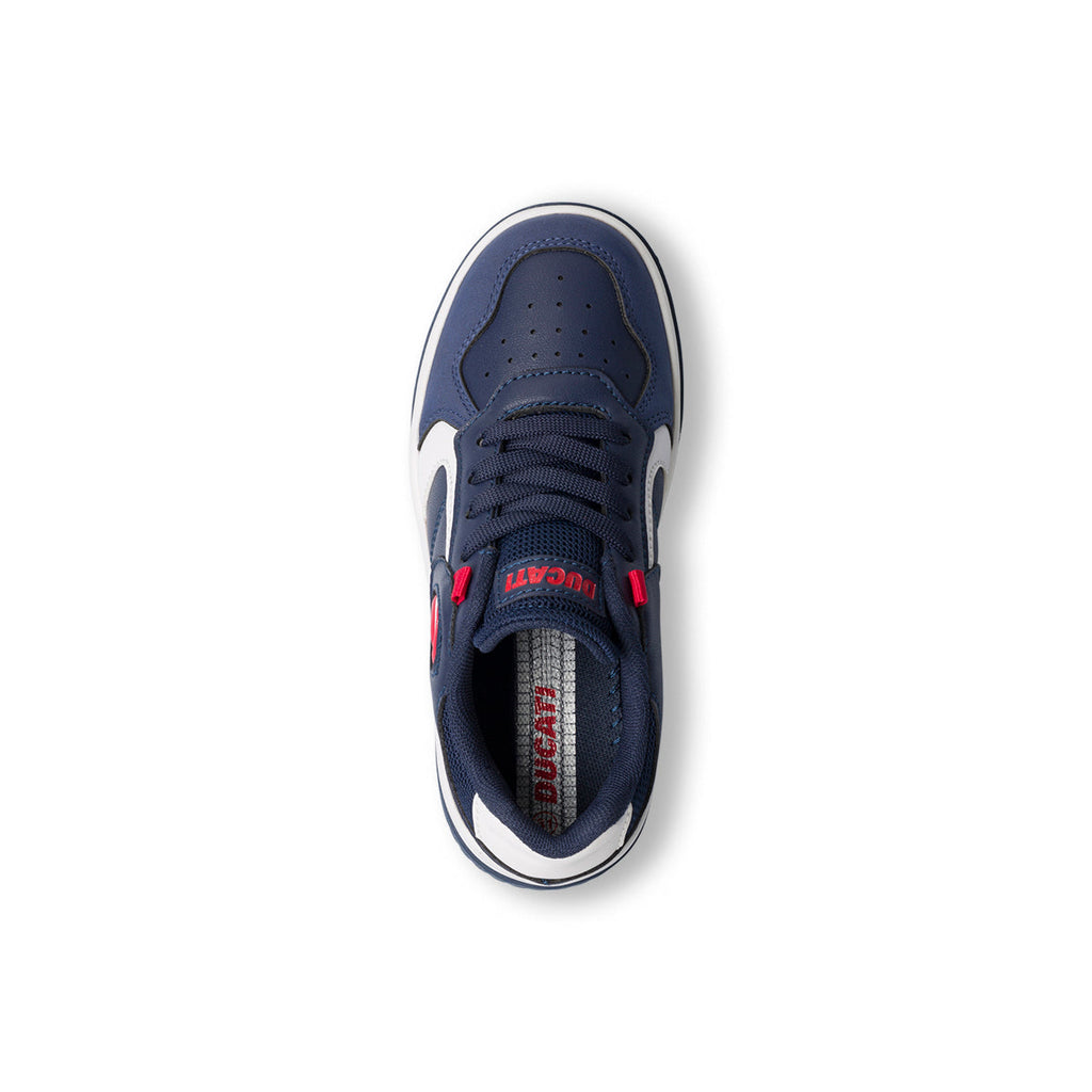 Sneakers blu navy da bambino con logo laterale Ducati