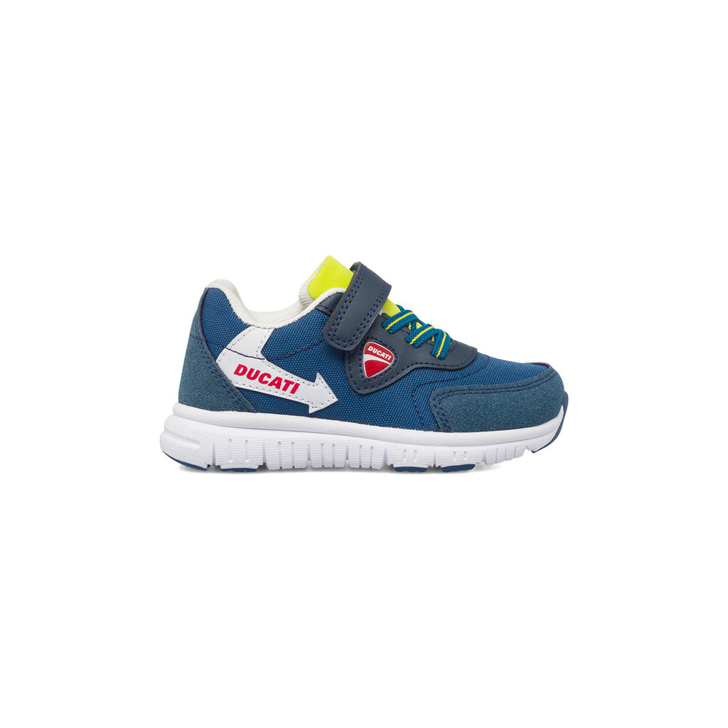 Sneakers blu navy da bambino con logo laterale Ducati