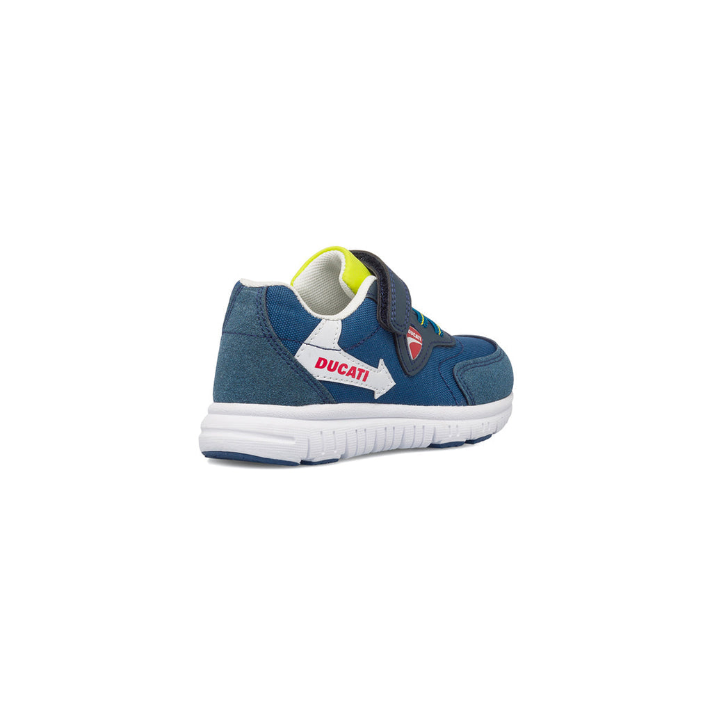 Sneakers blu navy da bambino con logo laterale Ducati