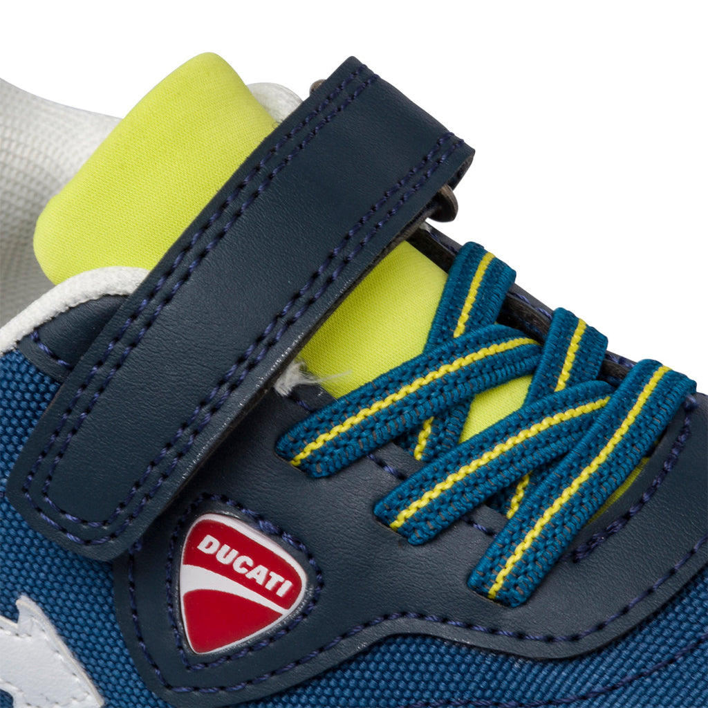 Sneakers blu navy da bambino con logo laterale Ducati