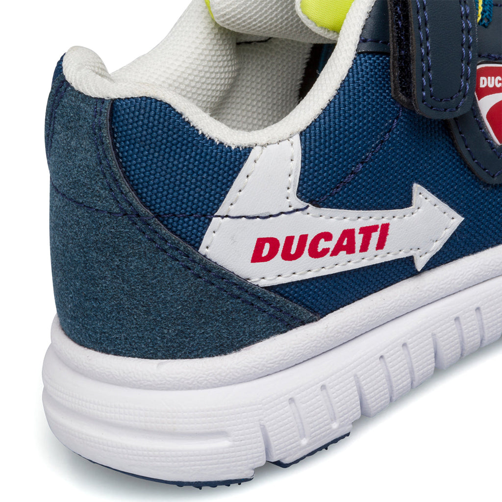 Sneakers blu navy da bambino con logo laterale Ducati