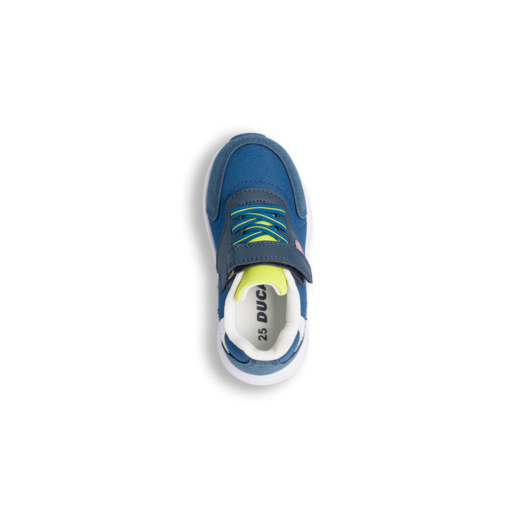 Sneakers blu navy da bambino con logo laterale Ducati