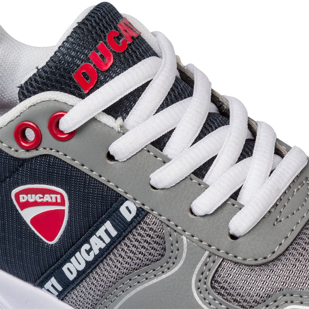 Sneakers grigie da bambino con logo laterale Ducati