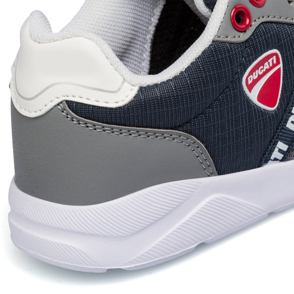 Sneakers grigie da bambino con logo laterale Ducati