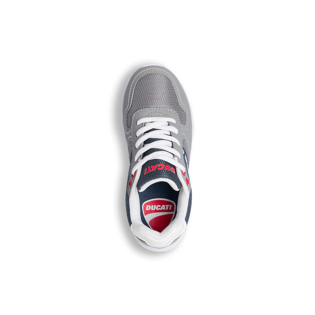 Sneakers grigie da bambino con logo laterale Ducati