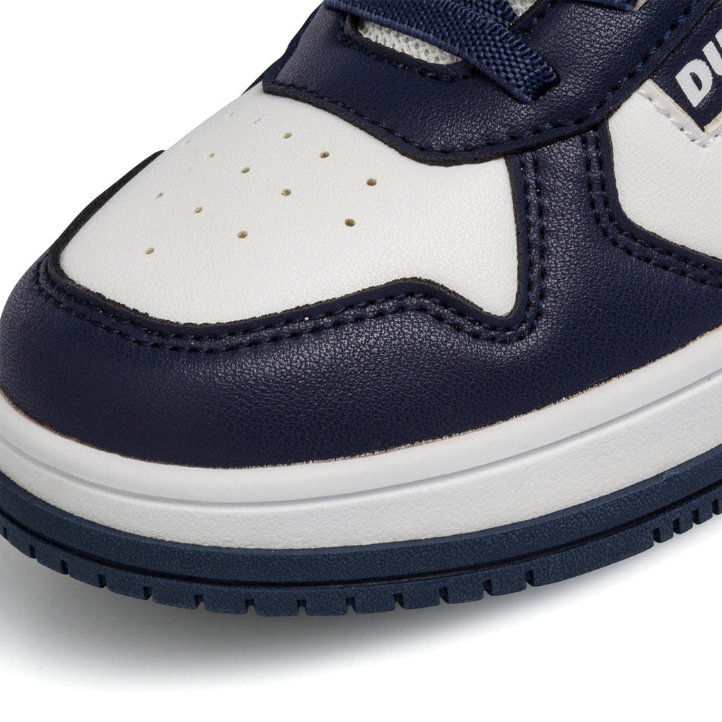 Sneakers bianche e blu da bambino con logo sul tallone Ducati