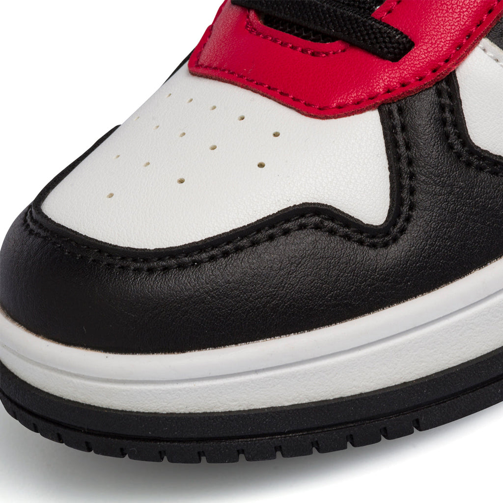 Sneakers bianche e nere da bambino con logo sul tallone Ducati