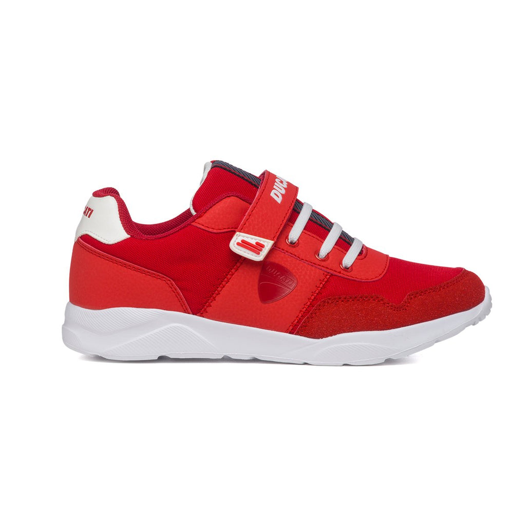 Sneakers rosse con logo laterale Ducati