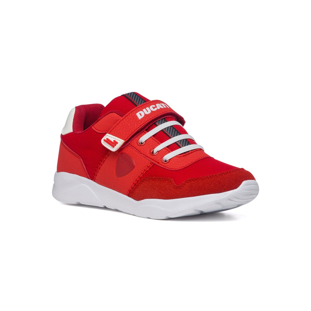 Sneakers rosse con logo laterale Ducati