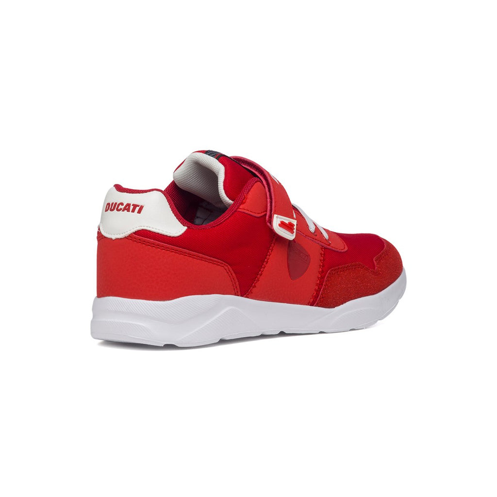 Sneakers rosse con logo laterale Ducati