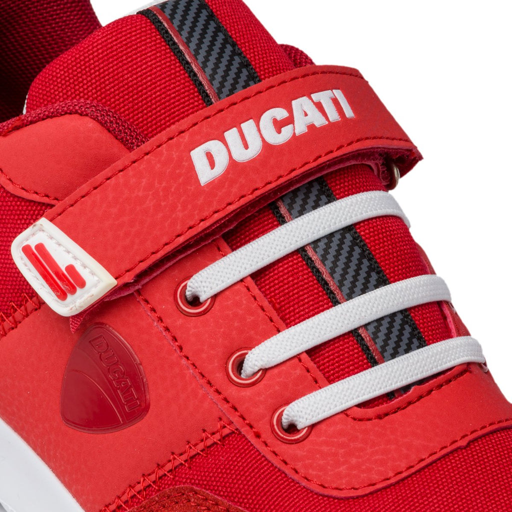 Sneakers rosse con logo laterale Ducati