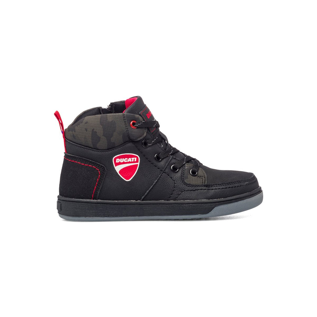 Sneakers alte nere con logo laterale Ducati