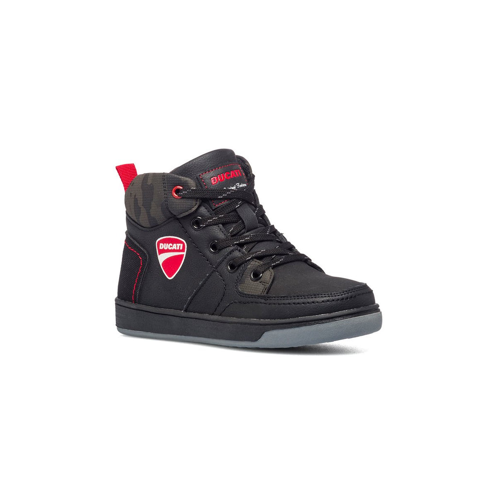 Sneakers alte nere con logo laterale Ducati