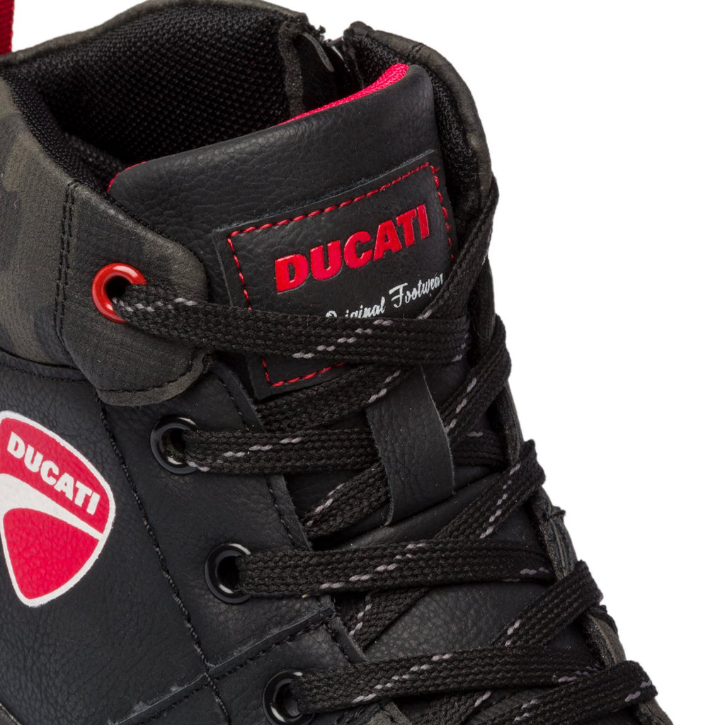 Sneakers alte nere con logo laterale Ducati