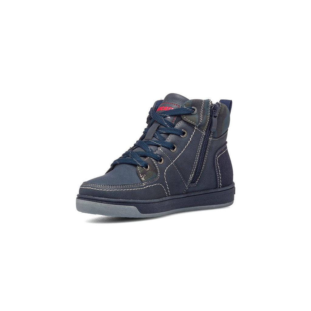 Sneakers alte blu navy con logo laterale Ducati