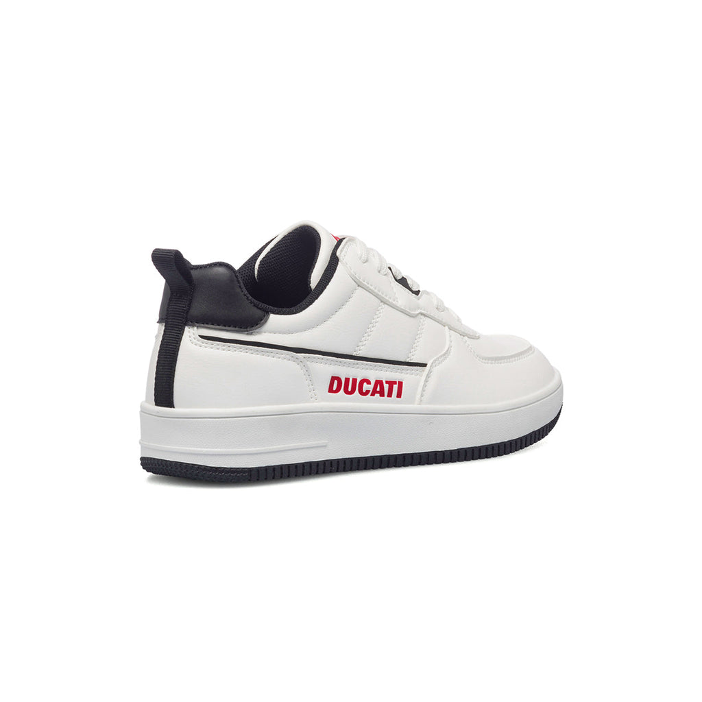 Sneakers bianche da bambino con logo laterale Ducati
