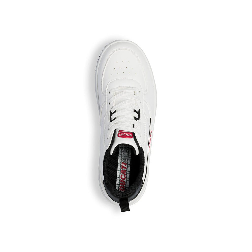 Sneakers bianche da bambino con logo laterale Ducati