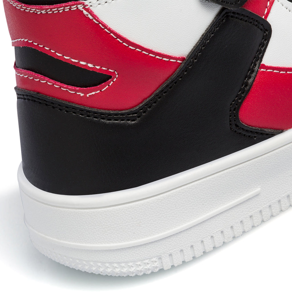 Sneakers alte rosse e nere da bambino con logo laterale Ducati