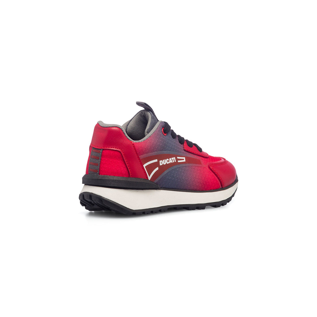 Sneakers rosse e grigie da bambino con logo laterale Ducati