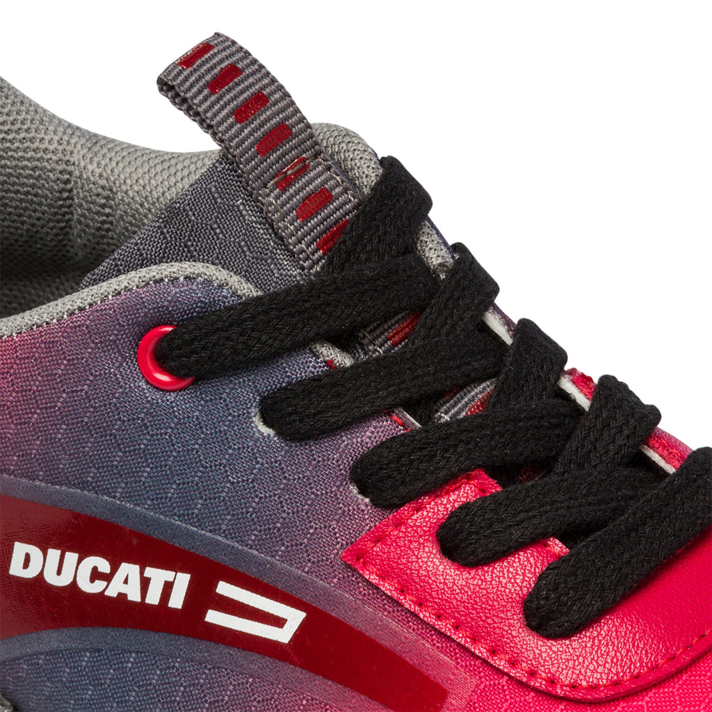 Sneakers rosse e grigie da bambino con logo laterale Ducati