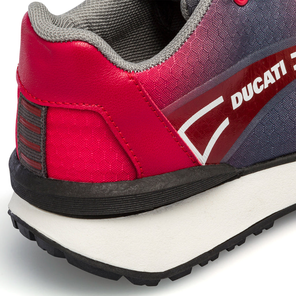 Sneakers rosse e grigie da bambino con logo laterale Ducati