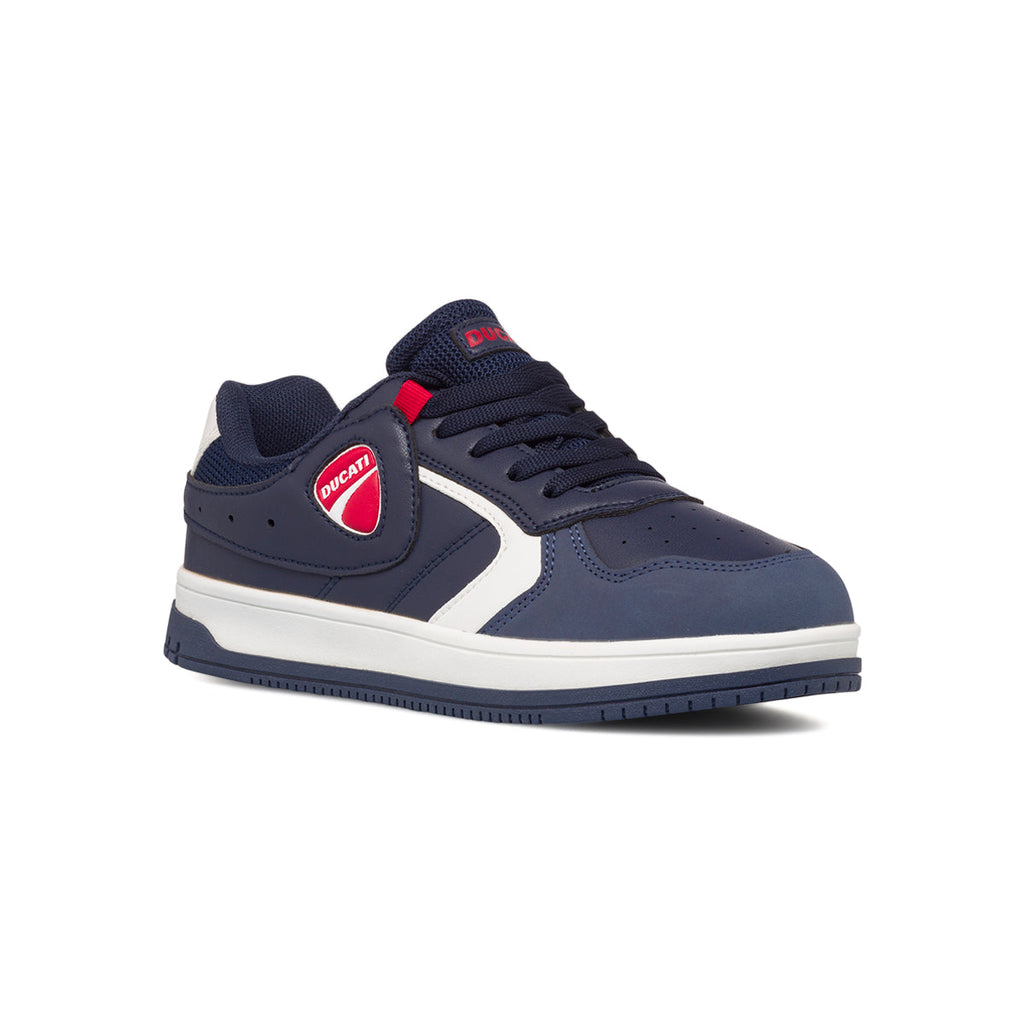 Sneakers blu da bambino con logo laterale Ducati