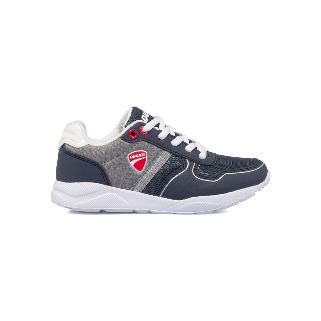 Sneakers blu navy da bambino con logo laterale Ducati