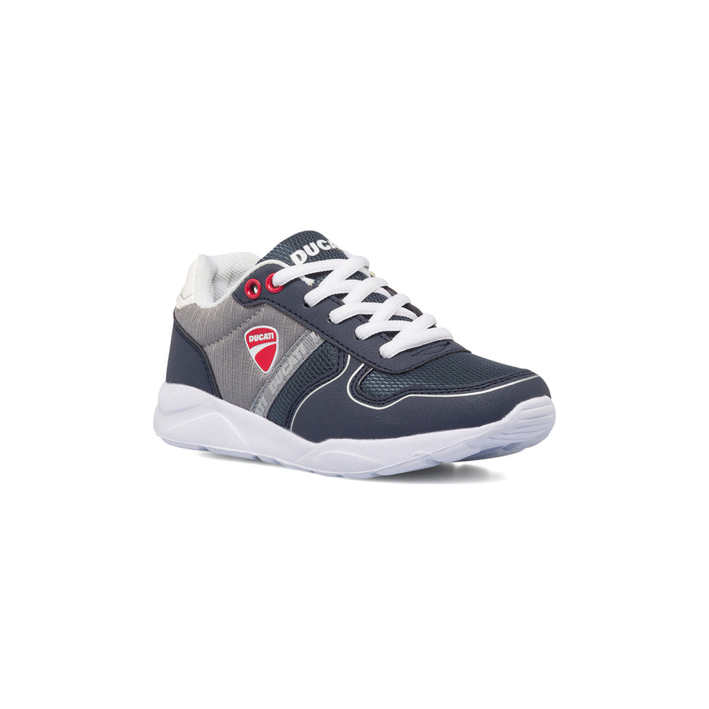 Sneakers blu navy da bambino con logo laterale Ducati