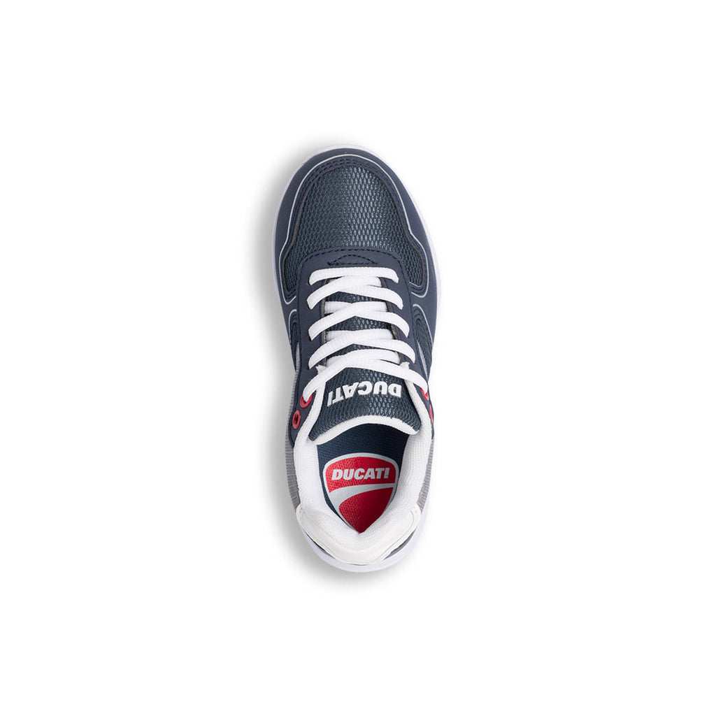 Sneakers blu navy da bambino con logo laterale Ducati