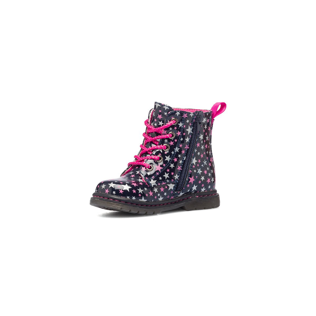 Anfibi blu navy con stelline rosa e argento Le scarpe di Alice