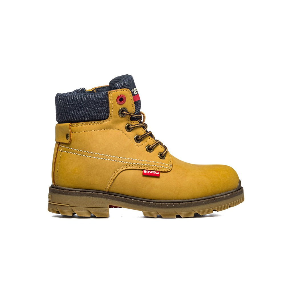 Scarponcini camel con colletto imbottito ed etichetta logata Levi's