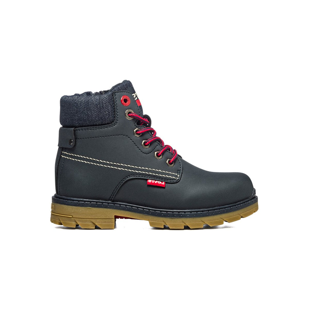 Scarponcini blu navy con colletto imbottito ed etichetta logata Levi's