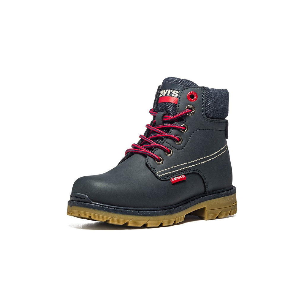 Scarponcini blu navy con colletto imbottito ed etichetta logata Levi's