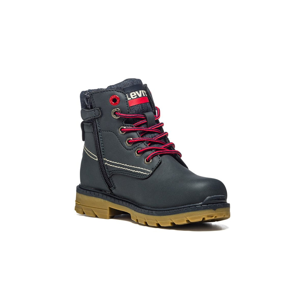 Scarponcini blu navy con colletto imbottito ed etichetta logata Levi's