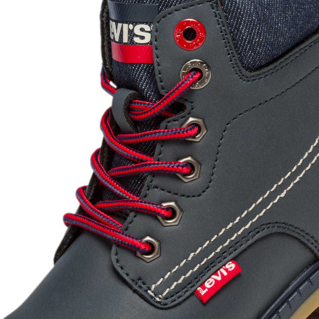 Scarponcini blu navy con colletto imbottito ed etichetta logata Levi's