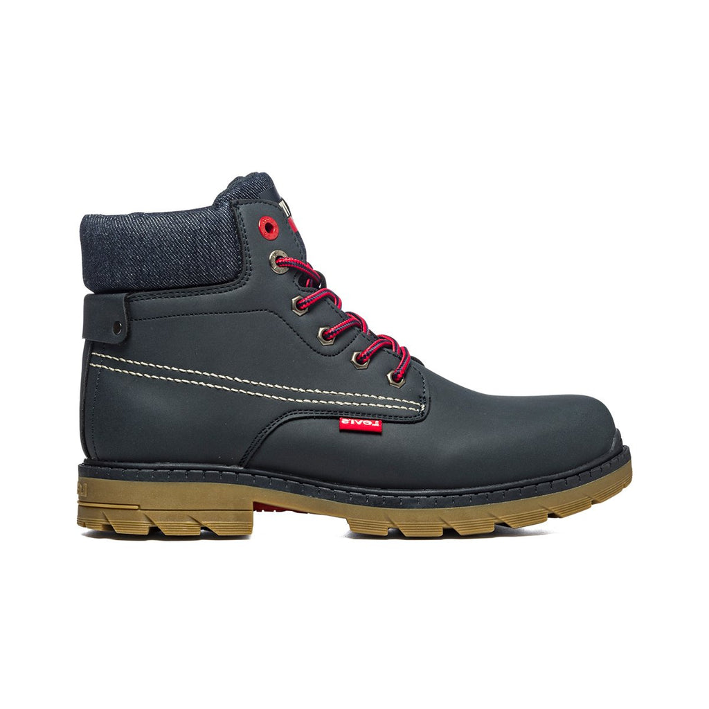 Scarponcini blu navy con colletto imbottito ed etichetta logata Levi's