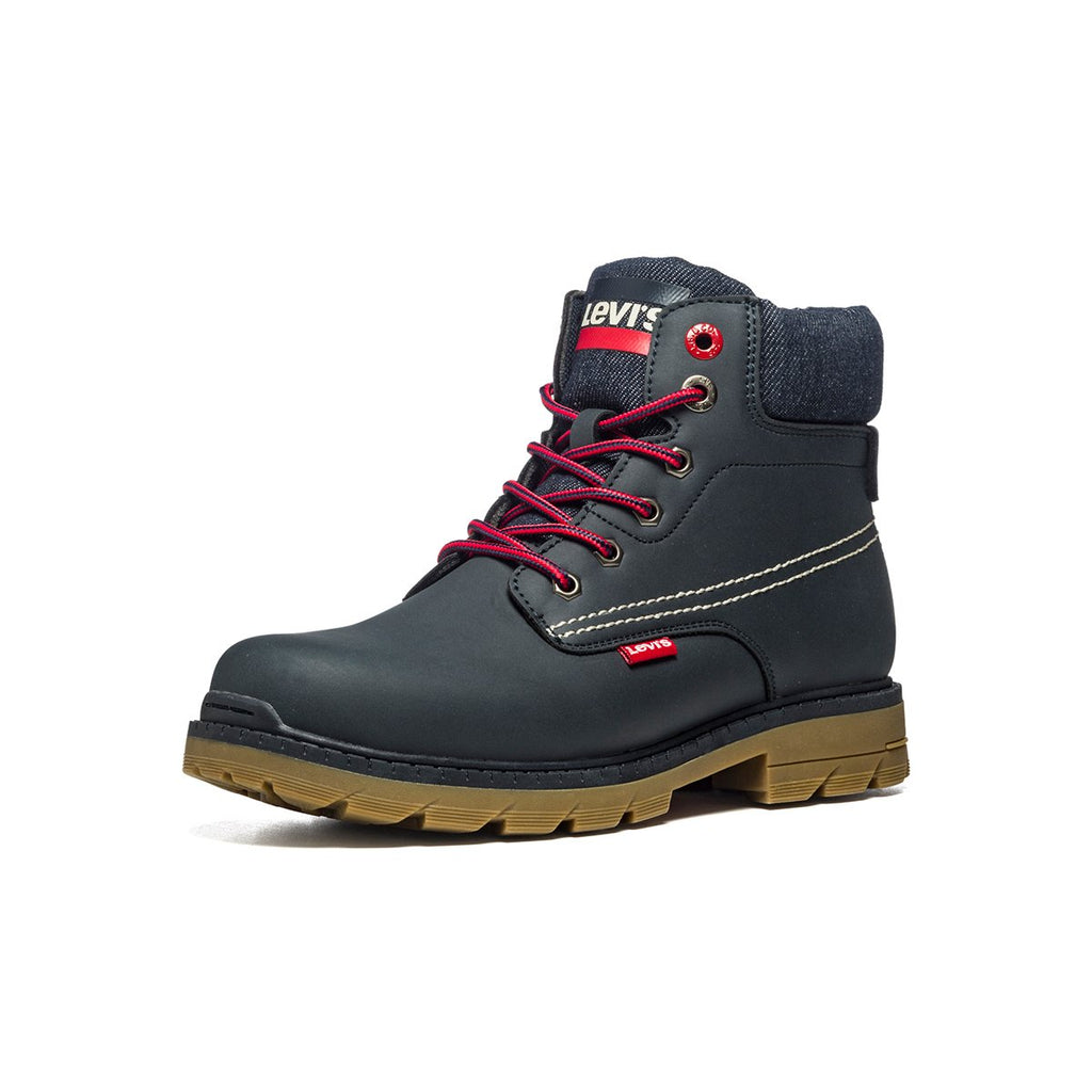 Scarponcini blu navy con colletto imbottito ed etichetta logata Levi's
