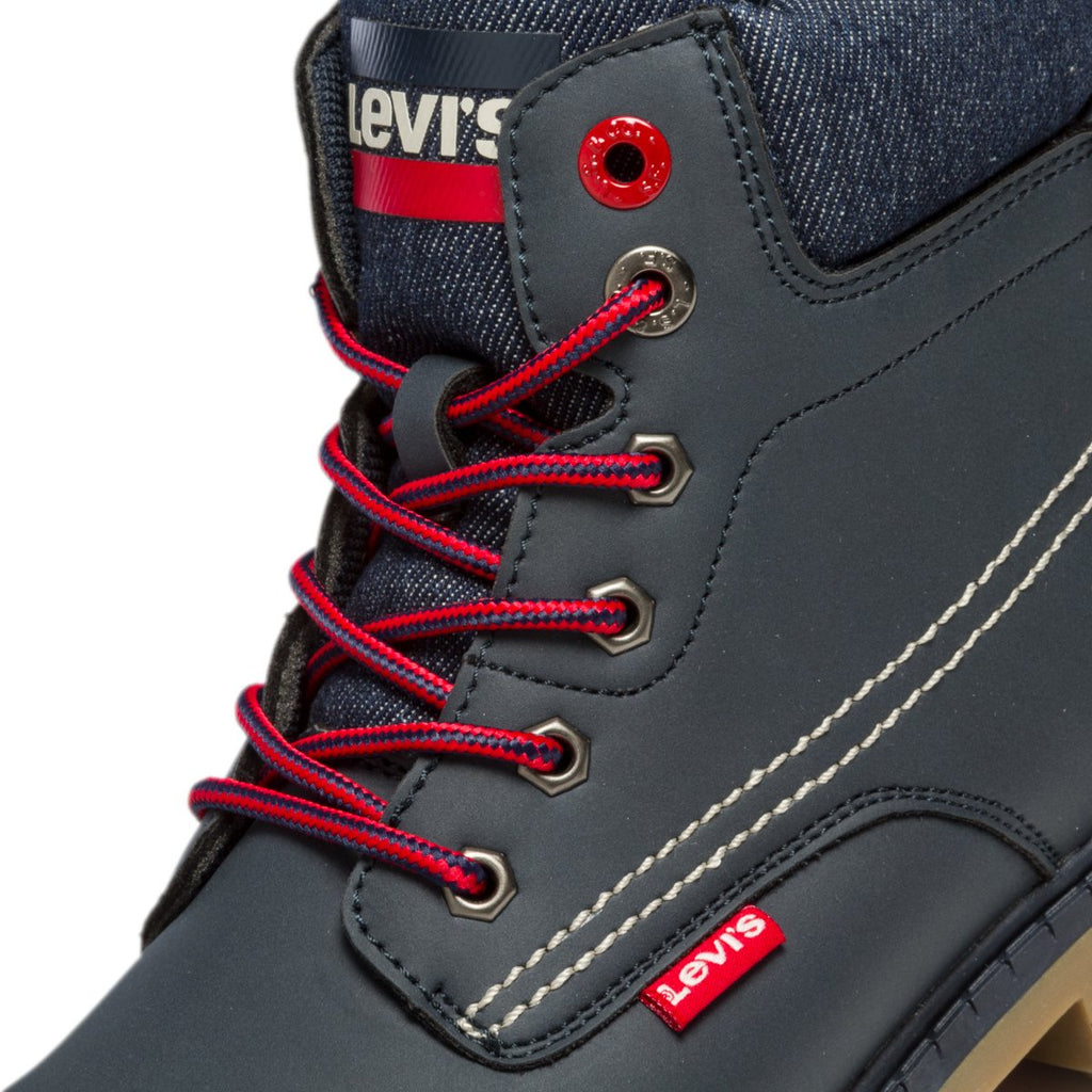 Scarponcini blu navy con colletto imbottito ed etichetta logata Levi's