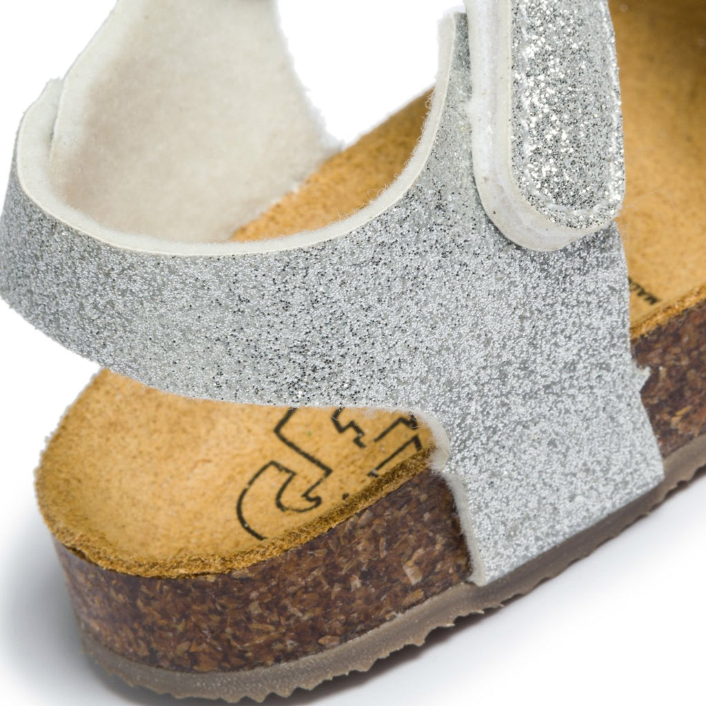 Sandali primi passi color argento effetto glitterato Settenote