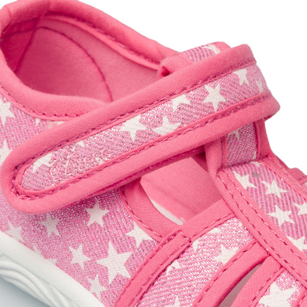 Pantofole rosa in tessuto stampato Chicco Tullio