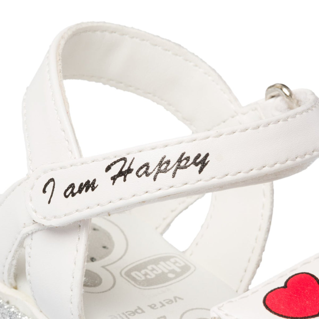 Sandali bianchi con glitter e borchie Chicco Cleo